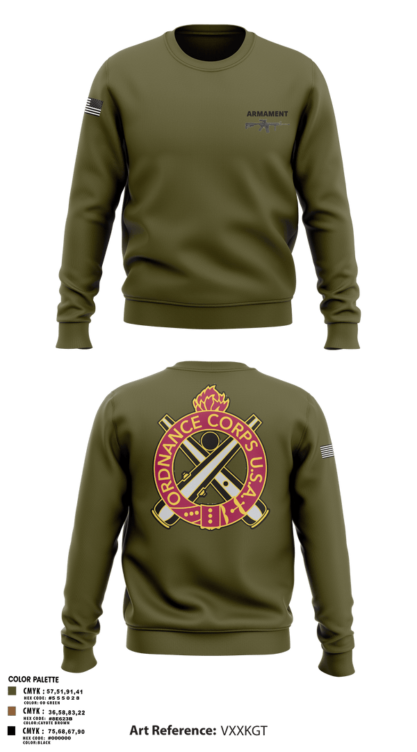 Crew Neck Sweatshirt, Armament, Army, Teamtime, Team time, sublimation, custom sports apparel, team uniforms, spirit wear, spiritwear, sports uniforms, custom shirts, team store, custom team store, fundraiser sports, apparel fundraiser