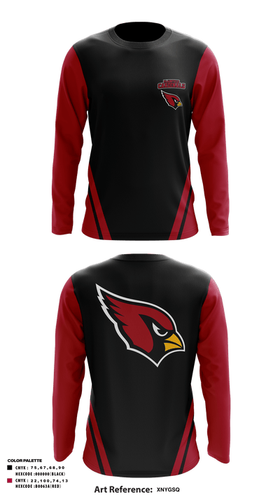 plainfield cardinals 77526201 Long Sleeve Performance Shirt - 1