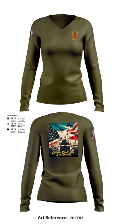 3/7 India Co. Wpns Plt 50459074 Women's Long Sleeve V-neck Shirt - 105