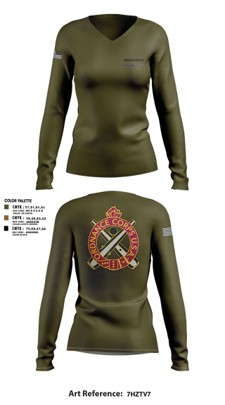 Women's Long Sleeve Vneck Shirt, Armament, Army, Teamtime, Team time, sublimation, custom sports apparel, team uniforms, spirit wear, spiritwear, sports uniforms, custom shirts, team store, custom team store, fundraiser sports, apparel fundraiser