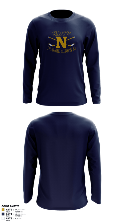 Navy Youth Hockey 90157811 Long Sleeve Performance Shirt - 2