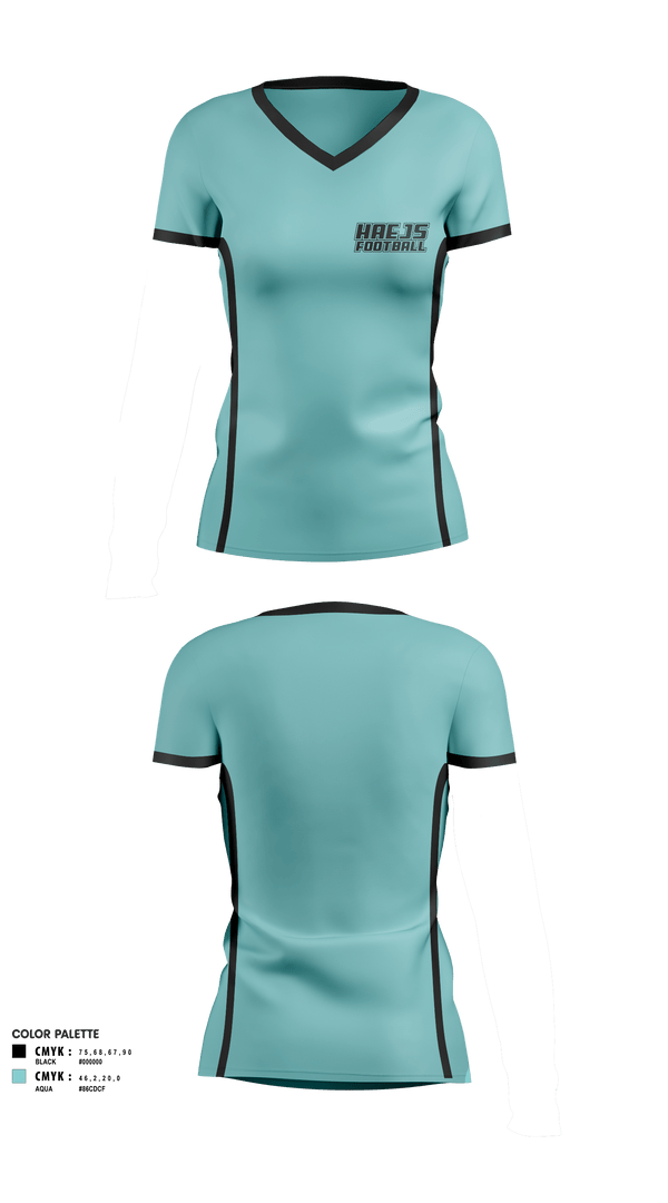 Women's Short Sleeve Vneck Shirt, Haejs, Football, Teamtime, Team time, sublimation, custom sports apparel, team uniforms, spirit wear, spiritwear, sports uniforms, custom shirts, team store, custom team store, fundraiser sports, apparel fundraiser