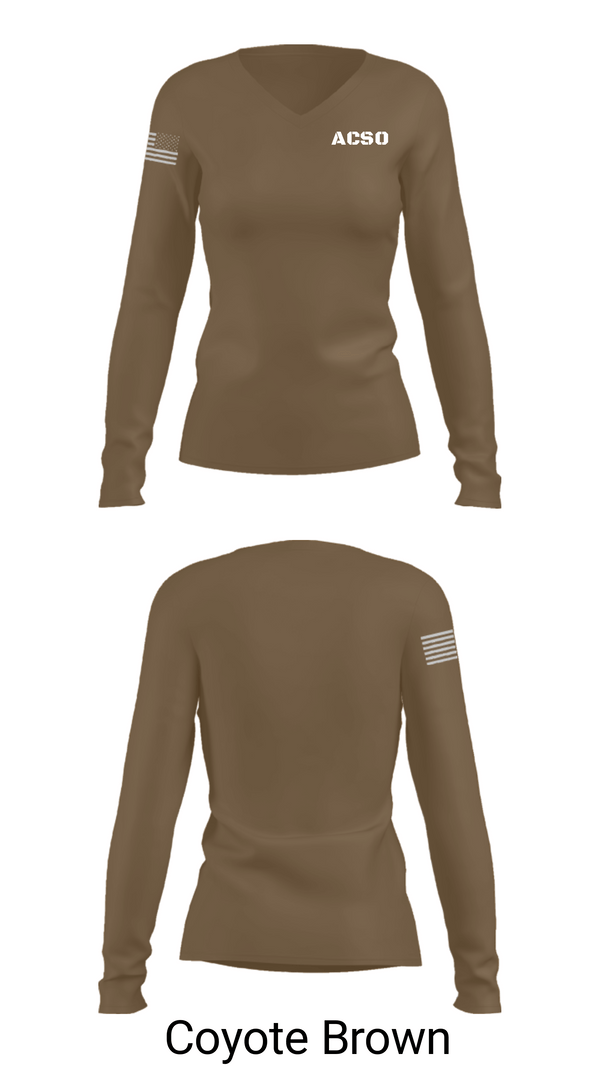 Women's Long Sleeve Vneck Shirt, ACSO, Police, Teamtime, Team time, sublimation, custom sports apparel, team uniforms, spirit wear, spiritwear, sports uniforms, custom shirts, team store, custom team store, fundraiser sports, apparel fundraiser