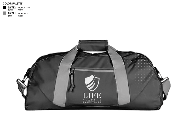 Duffle Bag, Life Academy Royals, Men's Basketball, Teamtime, Team time, sublimation, custom sports apparel, team uniforms, spirit wear, spiritwear, sports uniforms, custom shirts, team store, custom team store, fundraiser sports, apparel fundraiser