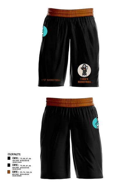 Mens Basketball Shorts, T-Rex’s, Men's Basketball, Teamtime, Team time, sublimation, custom sports apparel, team uniforms, spirit wear, spiritwear, sports uniforms, custom shirts, team store, custom team store, fundraiser sports, apparel fundraiser