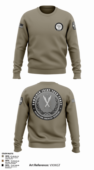 Crew Neck Sweatshirt, 65th FAB, Army, Teamtime, Team time, sublimation, custom sports apparel, team uniforms, spirit wear, spiritwear, sports uniforms, custom shirts, team store, custom team store, fundraiser sports, apparel fundraiser