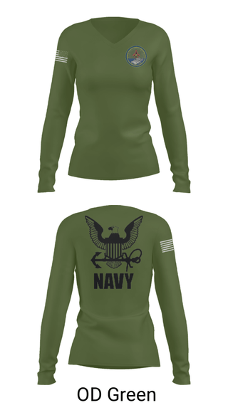 Women's Long Sleeve Vneck Shirt, Cvn 77 IM-5, Navy, Teamtime, Team time, sublimation, custom sports apparel, team uniforms, spirit wear, spiritwear, sports uniforms, custom shirts, team store, custom team store, fundraiser sports, apparel fundraiser