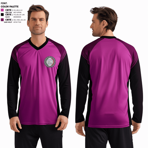 Women's Long Sleeve Vneck Shirt, Familia Fc, Men's Soccer, Teamtime, Team time, sublimation, custom sports apparel, team uniforms, spirit wear, spiritwear, sports uniforms, custom shirts, team store, custom team store, fundraiser sports, apparel fundraiser