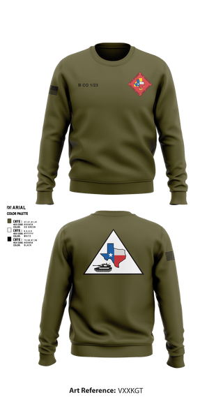 Crew Neck Sweatshirt, Bravo 1/23 63480397, Marines, Teamtime, Team time, sublimation, custom sports apparel, team uniforms, spirit wear, spiritwear, sports uniforms, custom shirts, team store, custom team store, fundraiser sports, apparel fundraiser