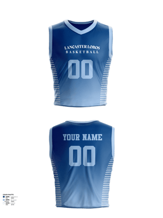 Womens Basketball Jersey, Lancaster lobos, Women's Basketball, Teamtime, Team time, sublimation, custom sports apparel, team uniforms, spirit wear, spiritwear, sports uniforms, custom shirts, team store, custom team store, fundraiser sports, apparel fundraiser