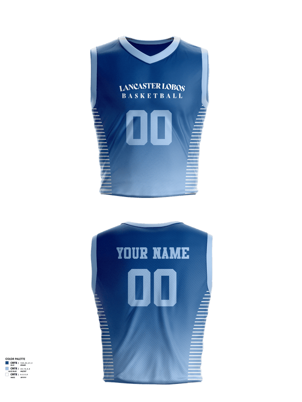 Womens Basketball Jersey, Lancaster lobos, Women's Basketball, Teamtime, Team time, sublimation, custom sports apparel, team uniforms, spirit wear, spiritwear, sports uniforms, custom shirts, team store, custom team store, fundraiser sports, apparel fundraiser
