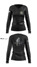 Military Intelligence Detachment 1st Battalion 10th Special Forces Group (Airborne) 57770757 Women's Long Sleeve V-neck Shirt - 5