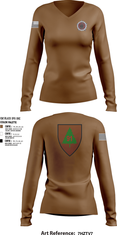 4-361st OC/T 3929267 Women's Long Sleeve V-neck Shirt - 9