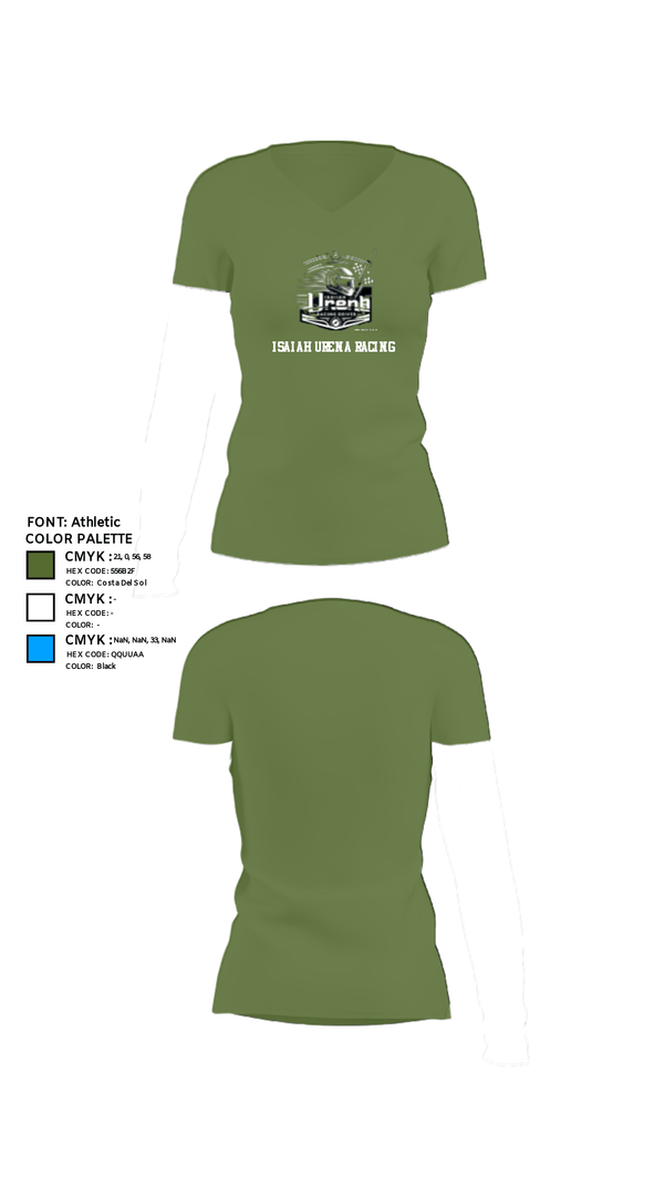 Women's Short Sleeve Vneck Shirt, Isaiahurena racing, E-Sports, Teamtime, Team time, sublimation, custom sports apparel, team uniforms, spirit wear, spiritwear, sports uniforms, custom shirts, team store, custom team store, fundraiser sports, apparel fundraiser
