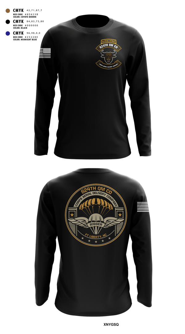 Long Sleeve Performance Shirt, 824th QM CO (CADC-A), Army, Teamtime, Team time, sublimation, custom sports apparel, team uniforms, spirit wear, spiritwear, sports uniforms, custom shirts, team store, custom team store, fundraiser sports, apparel fundraiser