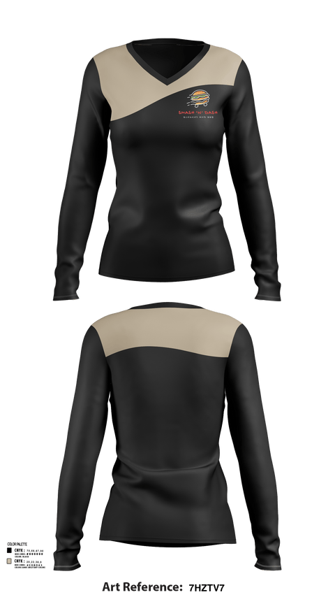 Women's Long Sleeve Vneck Shirt, Smash N Dash, , Teamtime, Team time, sublimation, custom sports apparel, team uniforms, spirit wear, spiritwear, sports uniforms, custom shirts, team store, custom team store, fundraiser sports, apparel fundraiser