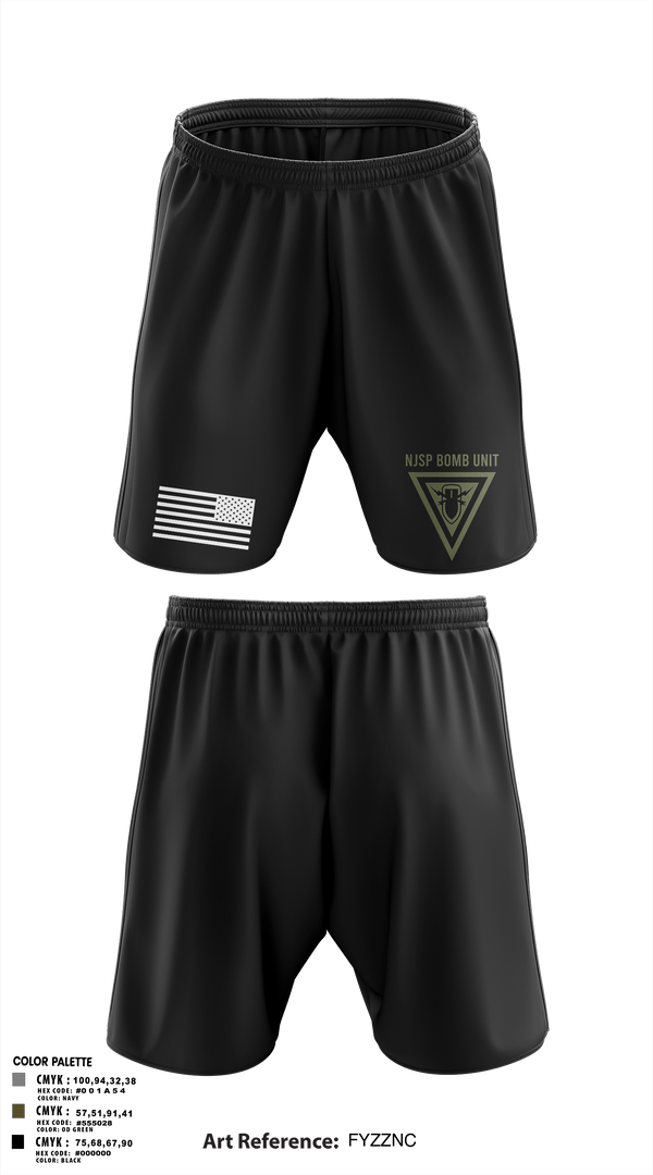 Athletic Shorts With Pockets, NJSP BOMB UNIT, , Teamtime, Team time, sublimation, custom sports apparel, team uniforms, spirit wear, spiritwear, sports uniforms, custom shirts, team store, custom team store, fundraiser sports, apparel fundraiser