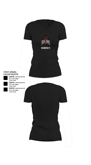 Women's Short Sleeve Vneck Shirt, SEHNWU, Fire Department, Teamtime, Team time, sublimation, custom sports apparel, team uniforms, spirit wear, spiritwear, sports uniforms, custom shirts, team store, custom team store, fundraiser sports, apparel fundraiser