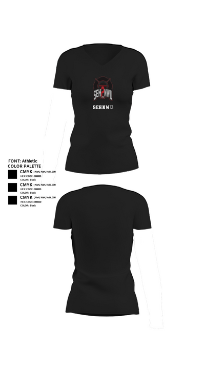 SEHNWU 1641965 Women's Short Sleeve V-neck Shirt - 24