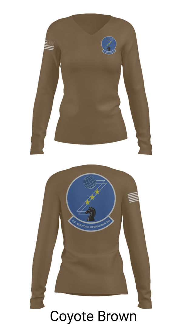 Women's Long Sleeve Vneck Shirt, 83 NOS, Air Force, Teamtime, Team time, sublimation, custom sports apparel, team uniforms, spirit wear, spiritwear, sports uniforms, custom shirts, team store, custom team store, fundraiser sports, apparel fundraiser
