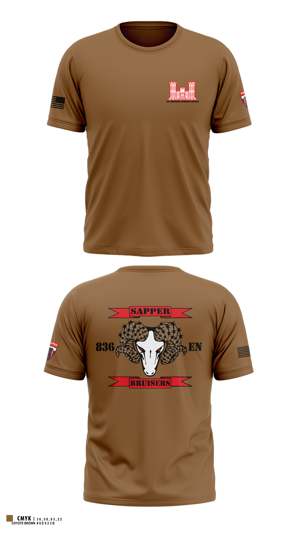 Old School Cotton Feel Shirt, 836 Engineer Company SAPPER, , Teamtime, Team time, sublimation, custom sports apparel, team uniforms, spirit wear, spiritwear, sports uniforms, custom shirts, team store, custom team store, fundraiser sports, apparel fundraiser