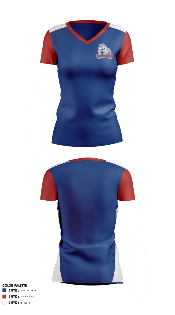 Women's Short Sleeve Vneck Shirt, Tougaloo College Volleyball, Women's Volleyball, Teamtime, Team time, sublimation, custom sports apparel, team uniforms, spirit wear, spiritwear, sports uniforms, custom shirts, team store, custom team store, fundraiser sports, apparel fundraiser