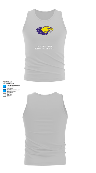Tank Top, California High School Volleyball, Women's Volleyball, Teamtime, Team time, sublimation, custom sports apparel, team uniforms, spirit wear, spiritwear, sports uniforms, custom shirts, team store, custom team store, fundraiser sports, apparel fundraiser