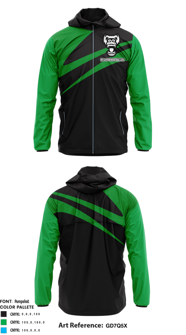 Windbreaker, Neighborhood Bullies, Football, Teamtime, Team time, sublimation, custom sports apparel, team uniforms, spirit wear, spiritwear, sports uniforms, custom shirts, team store, custom team store, fundraiser sports, apparel fundraiser