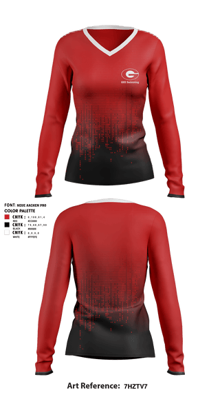 Women's Long Sleeve Vneck Shirt, Greenville Senior High School Swimming, Swimming, Teamtime, Team time, sublimation, custom sports apparel, team uniforms, spirit wear, spiritwear, sports uniforms, custom shirts, team store, custom team store, fundraiser sports, apparel fundraiser