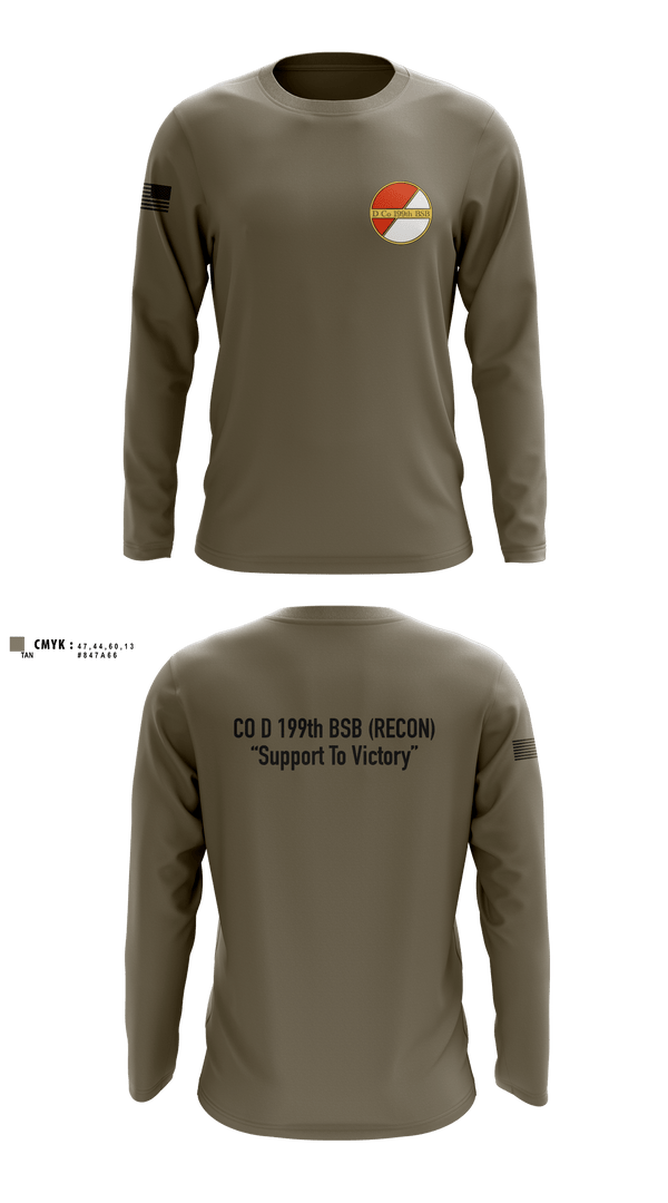 Long Sleeve Performance Shirt, Co D 199TH BSB RECON, National Guard, Teamtime, Team time, sublimation, custom sports apparel, team uniforms, spirit wear, spiritwear, sports uniforms, custom shirts, team store, custom team store, fundraiser sports, apparel fundraiser
