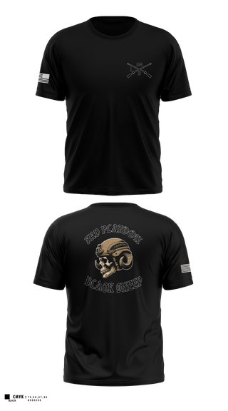 Old School Cotton Feel Shirt, 3rd PLT black sheep, Army, Teamtime, Team time, sublimation, custom sports apparel, team uniforms, spirit wear, spiritwear, sports uniforms, custom shirts, team store, custom team store, fundraiser sports, apparel fundraiser