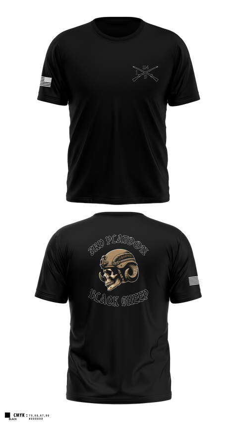 Old School Cotton Feel Shirt, 3rd PLT black sheep, Army, Teamtime, Team time, sublimation, custom sports apparel, team uniforms, spirit wear, spiritwear, sports uniforms, custom shirts, team store, custom team store, fundraiser sports, apparel fundraiser