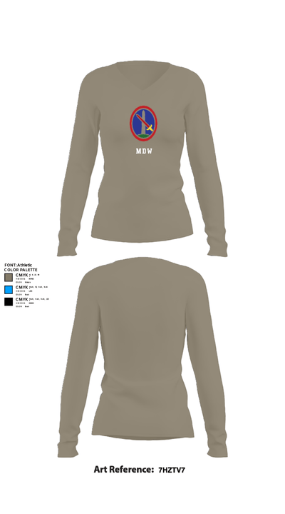 MDW 95441166 Women's Long Sleeve V-neck Shirt - 62