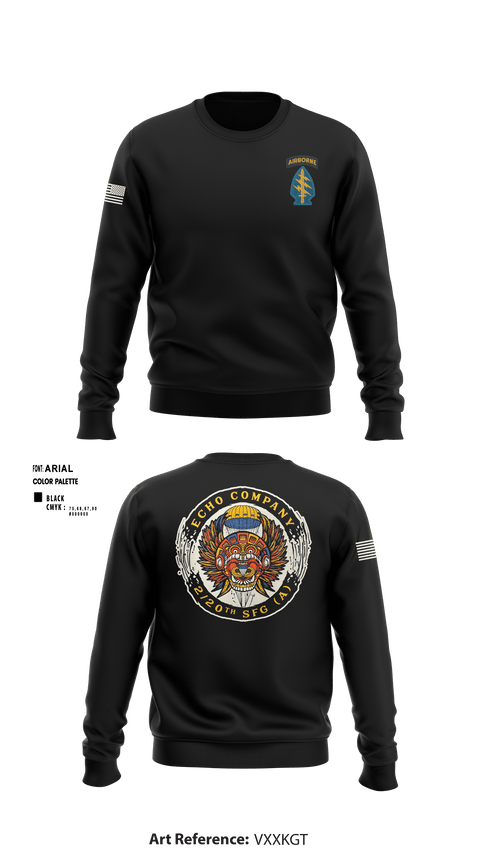Crew Neck Sweatshirt, ECHO 20th SFG, National Guard, Teamtime, Team time, sublimation, custom sports apparel, team uniforms, spirit wear, spiritwear, sports uniforms, custom shirts, team store, custom team store, fundraiser sports, apparel fundraiser