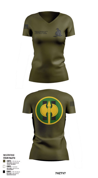 Women's Short Sleeve Vneck Shirt, 11th Military Police Brigade HHC, Army, Teamtime, Team time, sublimation, custom sports apparel, team uniforms, spirit wear, spiritwear, sports uniforms, custom shirts, team store, custom team store, fundraiser sports, apparel fundraiser