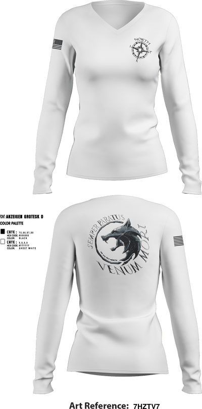 NIRT 4083324 Women's Long Sleeve V-neck Shirt - 1