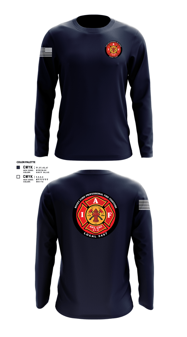 Long Sleeve Performance Shirt, Rocky Ford Professional Firefighters Local 5497, Fire Department, Teamtime, Team time, sublimation, custom sports apparel, team uniforms, spirit wear, spiritwear, sports uniforms, custom shirts, team store, custom team store, fundraiser sports, apparel fundraiser