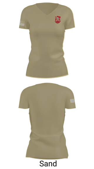 Women's Short Sleeve Vneck Shirt, Bravo Battery, 6th Battalion, 10th Field Artillery, , Teamtime, Team time, sublimation, custom sports apparel, team uniforms, spirit wear, spiritwear, sports uniforms, custom shirts, team store, custom team store, fundraiser sports, apparel fundraiser