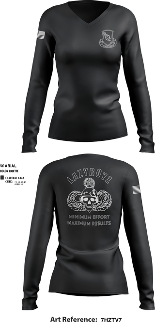 Women's Long Sleeve Vneck Shirt, LAZY HELLDIVER, Army, Teamtime, Team time, sublimation, custom sports apparel, team uniforms, spirit wear, spiritwear, sports uniforms, custom shirts, team store, custom team store, fundraiser sports, apparel fundraiser