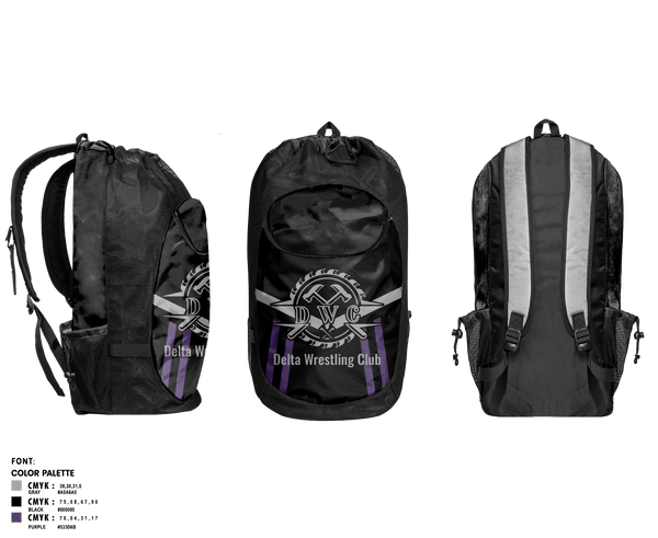 Gear Bag, Delta Wrestling Club, Wrestling, Teamtime, Team time, sublimation, custom sports apparel, team uniforms, spirit wear, spiritwear, sports uniforms, custom shirts, team store, custom team store, fundraiser sports, apparel fundraiser