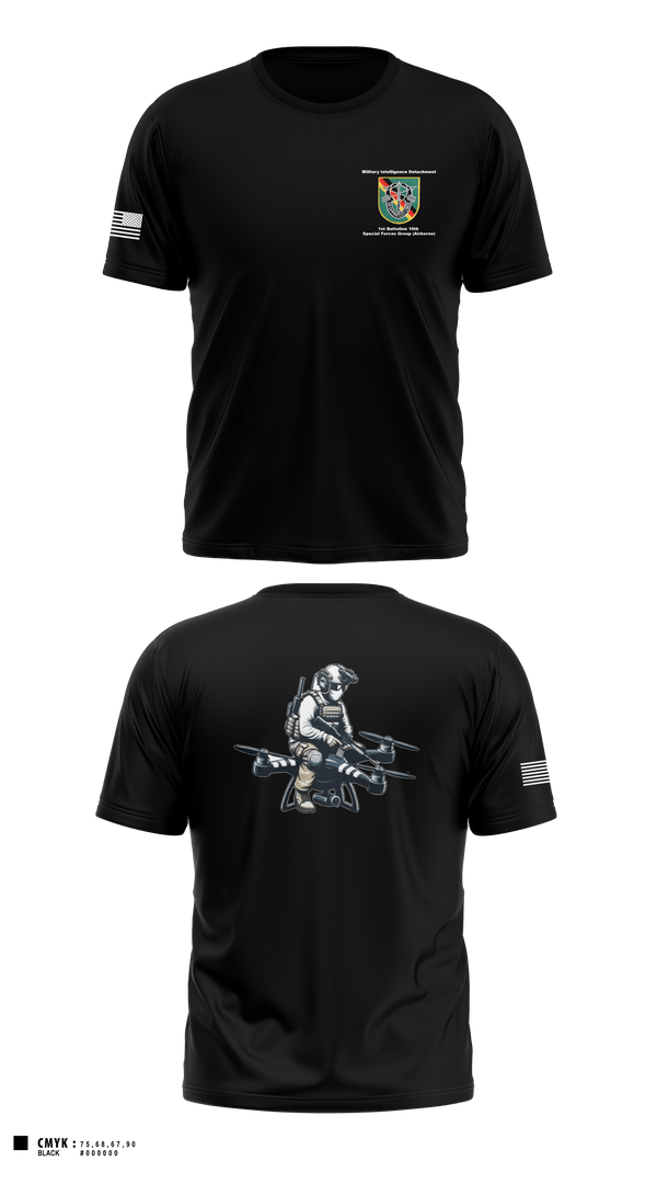 Old School Cotton Feel Shirt, Military Intelligence Detachment 1st Battalion 10th Special Forces Group (Airborne), Army, Teamtime, Team time, sublimation, custom sports apparel, team uniforms, spirit wear, spiritwear, sports uniforms, custom shirts, team store, custom team store, fundraiser sports, apparel fundraiser