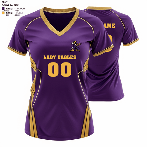 Women's Short Sleeve Vneck Shirt, Lady Eagles, Women's Volleyball, Teamtime, Team time, sublimation, custom sports apparel, team uniforms, spirit wear, spiritwear, sports uniforms, custom shirts, team store, custom team store, fundraiser sports, apparel fundraiser