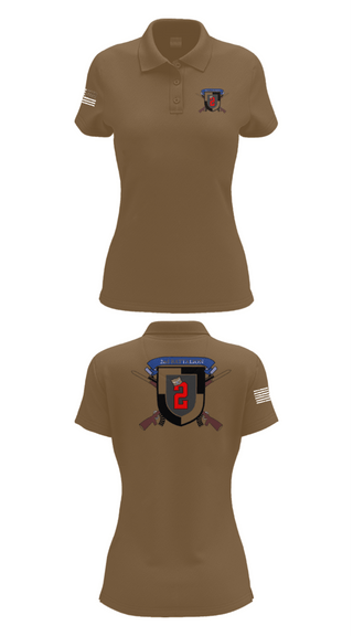 Women's Short Sleeve Performance Polo, 2nd Battalion, Army, Teamtime, Team time, sublimation, custom sports apparel, team uniforms, spirit wear, spiritwear, sports uniforms, custom shirts, team store, custom team store, fundraiser sports, apparel fundraiser