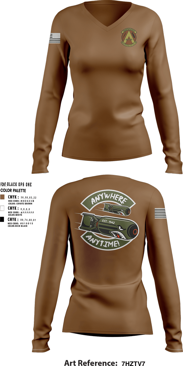 Women's Long Sleeve Vneck Shirt, 340th Flying Training Group, Air Force, Teamtime, Team time, sublimation, custom sports apparel, team uniforms, spirit wear, spiritwear, sports uniforms, custom shirts, team store, custom team store, fundraiser sports, apparel fundraiser