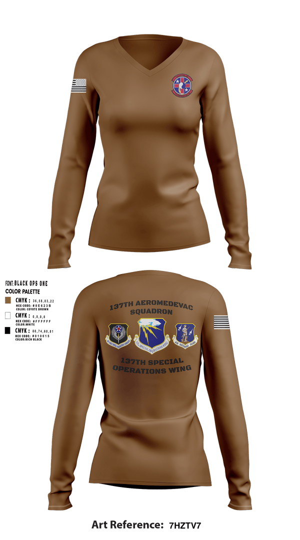 Women's Long Sleeve Vneck Shirt, 137th AES, , Teamtime, Team time, sublimation, custom sports apparel, team uniforms, spirit wear, spiritwear, sports uniforms, custom shirts, team store, custom team store, fundraiser sports, apparel fundraiser