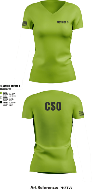 Women's Short Sleeve Vneck Shirt, District 5 CSO, Police, Teamtime, Team time, sublimation, custom sports apparel, team uniforms, spirit wear, spiritwear, sports uniforms, custom shirts, team store, custom team store, fundraiser sports, apparel fundraiser