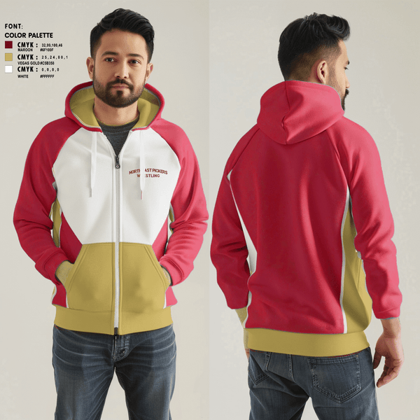 Zip Hoodie, North East Pickers, Wrestling, Teamtime, Team time, sublimation, custom sports apparel, team uniforms, spirit wear, spiritwear, sports uniforms, custom shirts, team store, custom team store, fundraiser sports, apparel fundraiser