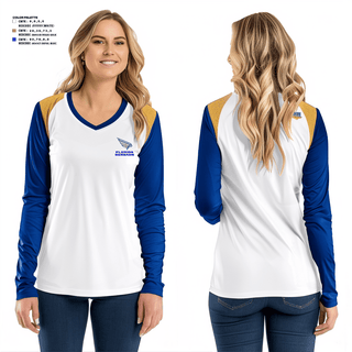 Women's Long Sleeve Vneck Shirt, FLORIDA BEREANS, Football, Teamtime, Team time, sublimation, custom sports apparel, team uniforms, spirit wear, spiritwear, sports uniforms, custom shirts, team store, custom team store, fundraiser sports, apparel fundraiser