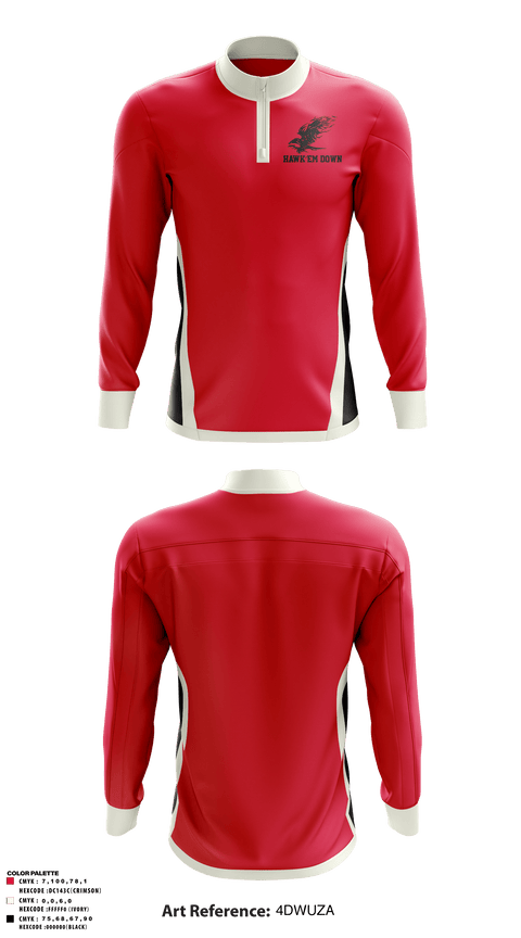 Quarter Zip Jacket, Hawk’em Down, Men's Basketball, Teamtime, Team time, sublimation, custom sports apparel, team uniforms, spirit wear, spiritwear, sports uniforms, custom shirts, team store, custom team store, fundraiser sports, apparel fundraiser