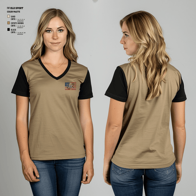 Andrews Devildawgs 83380201 Women's Short Sleeve V-neck Shirt - 1